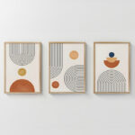 Wall art in frame Lenda triptyque with digital print 33x1.5x48cm