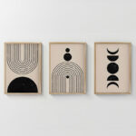 Wall art in frame Aregon triptyque with digital print 33x1.5x48cm