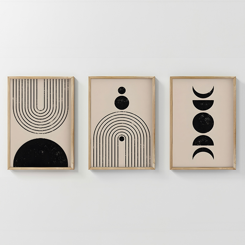 409-000188 Wall art in frame Aregon triptyque with digital print 33x1.5x48cm - Image 1