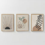 Wall art in frame Gonma triptyque with digital print 33x1.5x48cm