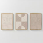 Wall art in frame Zenzia triptyque with digital print 33x1.5x48cm