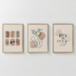 Wall art in frame Xinbia triptyque with digital print 33x1.5x48cm