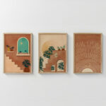 Wall art in frame Affera triptyque with digital print 33x1.5x48cm