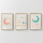 Wall art in frame Pepy triptyque with digital print 33x1.5x48cm