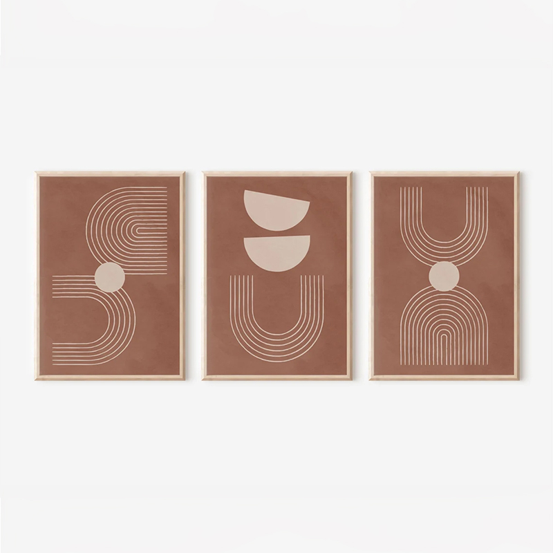 409-000206 Wall art in frame Banba triptyque with digital print 33x1.5x48cm - Image 1