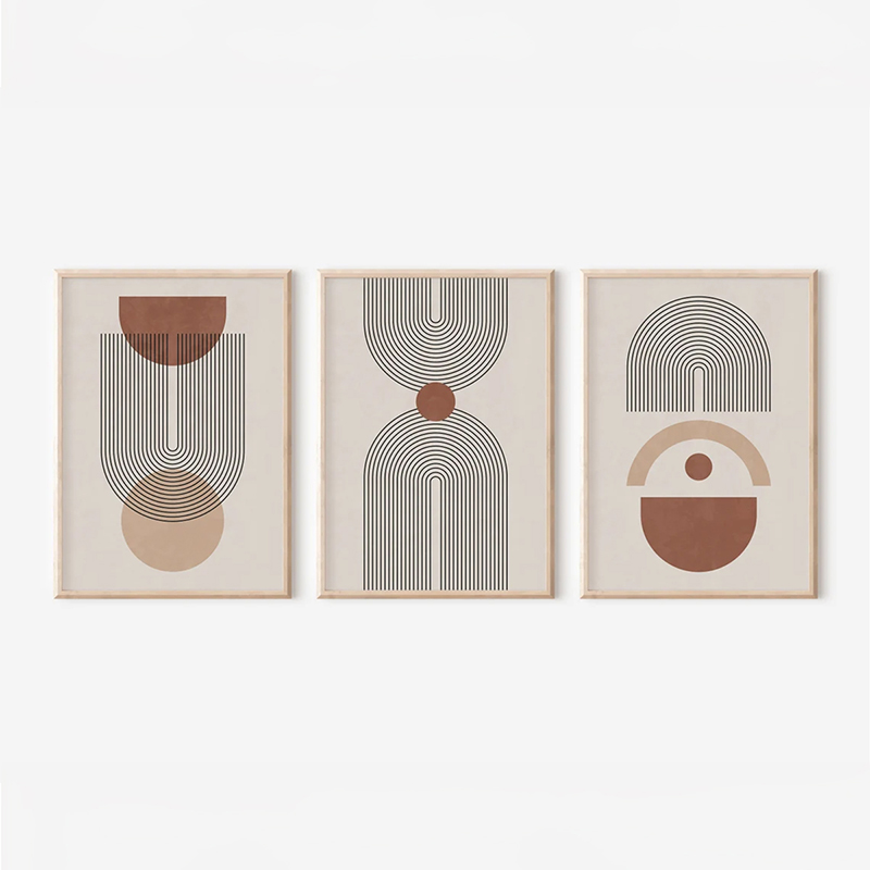409-000211 Wall art in frame Frenja triptyque with digital print 33x1.5x48cm - Image 1