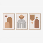 Wall art in frame Jackalon triptyque with digital print 33x1.5x48cm