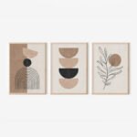 Wall art in frame Voida triptyque with digital print 33x1.5x48cm