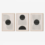 Wall art in frame Blomel triptyque with digital print 33x1.5x48cm