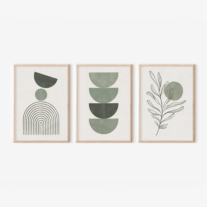409-000219 Wall art in frame Zerifa triptyque with digital print 33x1.5x48cm - Слика 1