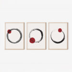 Wall art in frame Mistra triptyque with digital print 33x1.5x48cm