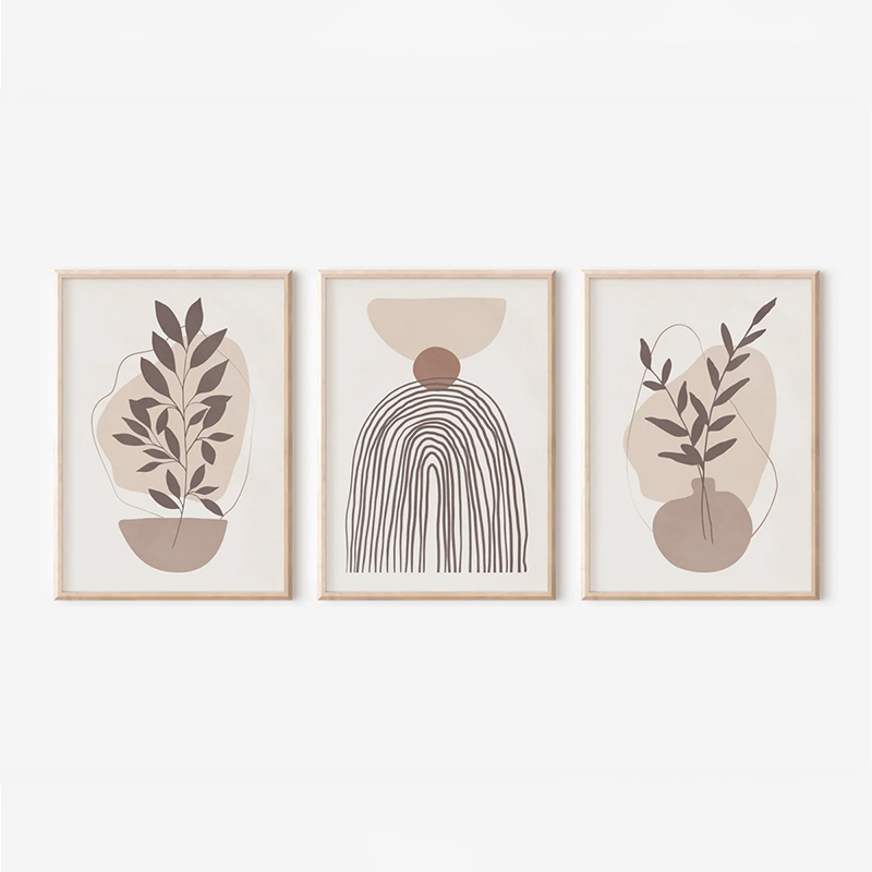 409-000222 Wall art in frame Frendy triptyque with digital print 33x1.5x48cm - Слика 1