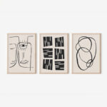 Wall art in frame Lumora triptyque with digital print 33x1.5x48cm