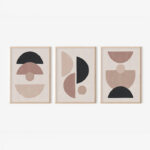 Wall art in frame Veyra triptyque with digital print 33x1.5x48cm