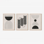 Wall art in frame Vanta triptyque with digital print 33x1.5x48cm