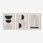 Wall art in frame Nuvia triptyque with digital print 33x1.5x48cm