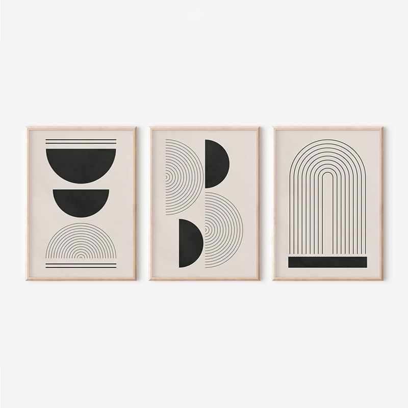 409-000234 Wall art in frame Nuvia triptyque with digital print 33x1.5x48cm - Слика 1