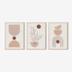 Wall art in frame Stijo triptyque with digital print 33x1.5x48cm