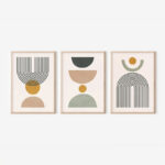 Wall art in frame Ominel triptyque with digital print 33x1.5x48cm