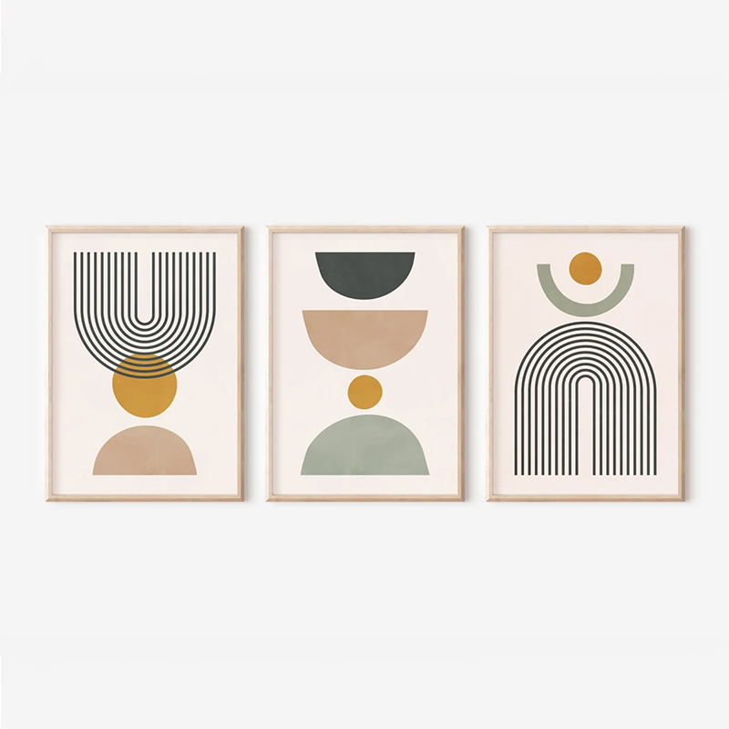 409-000237 Wall art in frame Ominel triptyque with digital print 33x1.5x48cm - Image 1