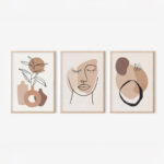 Wall art in frame Grende triptyque with digital print 33x1.5x48cm