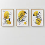 Wall art in frame Jerif triptyque with digital print 33x1.5x48cm