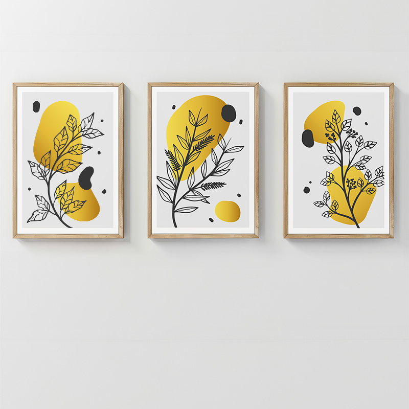 409-000239 Wall art in frame Jerif triptyque with digital print 33x1.5x48cm - Слика 1