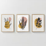 Wall art in frame Kereby triptyque with digital print 33x1.5x48cm