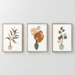 Wall art in frame Aural triptyque with digital print 33x1.5x48cm