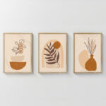 Wall art in frame Zephy triptyque with digital print 33x1.5x48cm