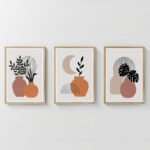 Wall art in frame Erynd triptyque with digital print 33x1.5x48cm