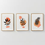 Wall art in frame Virel triptyque with digital print 33x1.5x48cm