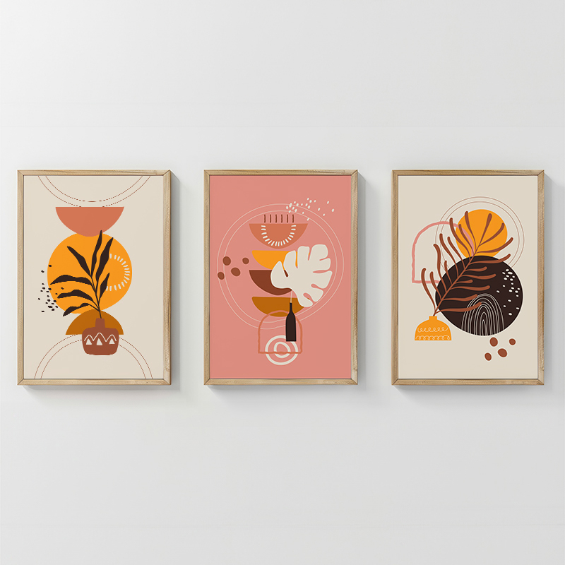 409-000252 Wall art in frame Solith triptyque with digital print 33x1.5x48cm - Слика 1