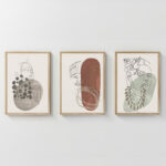 Wall art in frame Aelra triptyque with digital print 33x1.5x48cm