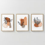 Wall art in frame Vynor triptyque with digital print 33x1.5x48cm