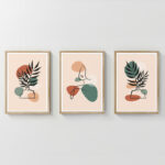 Wall art in frame Elix triptyque with digital print 33x1.5x48cm