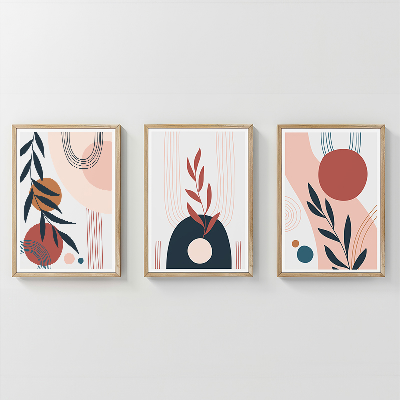 409-000257 Wall art in frame Caeris triptyque with digital print 33x1.5x48cm - Слика 1