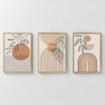 Wall art in frame Zephra triptyque with digital print 33x1.5x48cm