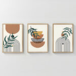 Wall art in frame Mylen triptyque with digital print 33x1.5x48cm