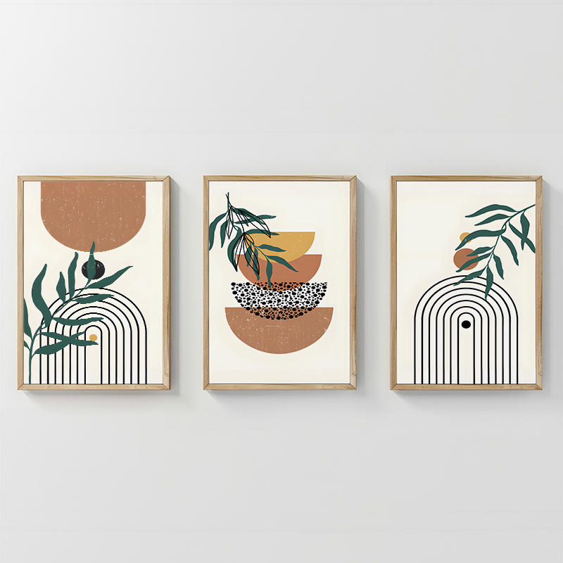 409-000260 Wall art in frame Mylen triptyque with digital print 33x1.5x48cm - Слика 1