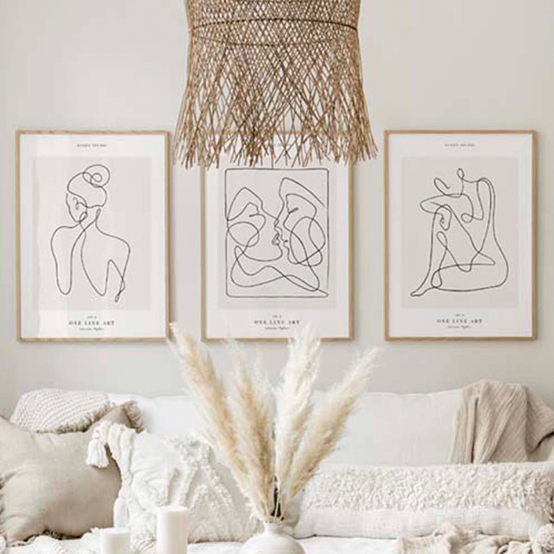 409-000266 Wall art in frame Aelith triptyque with digital print 33x1.5x48cm - Слика 1