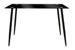 Dining table Vincenzo with glass top in black color 120x80x75cm - Image 2