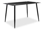 Dining table Vincenzo with glass top in black color 120x80x75cm