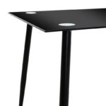 Dining table Vincenzo with glass top in black color 120x80x75cm - Image 3