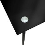 Dining table Vincenzo with glass top in black color 120x80x75cm - Image 4