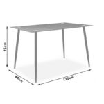 Dining table Vincenzo with glass top in black color 120x80x75cm - Image 6