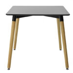 Dining table Natali MDF top black 80x80x76cm - Image 2
