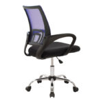 Berto II recline office chair with mesh fabric in blue-black shade and chrome base 60x48x85-95cm - Слика 2