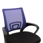 Berto II recline office chair with mesh fabric in blue-black shade and chrome base 60x48x85-95cm - Слика 5