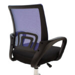 Berto II recline office chair with mesh fabric in blue-black shade and chrome base 60x48x85-95cm - Слика 6
